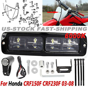 LED Headlight Light + Switch Kit For Honda CRF150F CRF230F 2003-2008 Plug-N-Play