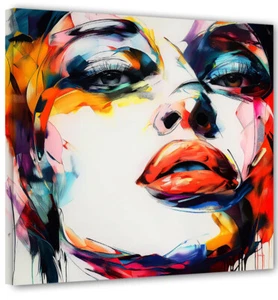 Face Abstrakt Woman art Pop Modern 2024 Bild Top Wandbild Aktuell Kunst FC35 - Picture 1 of 2