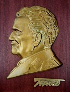 Vintage Original Military Bronze Plaque Marshall Josip Broz Tito JNA Yugoslavia - Picture 1 of 10