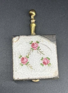 Vtg Silent Butler Guilloche Enamel  Portable Pocket Ashtray Flair 5th Ave Handle - Picture 1 of 10