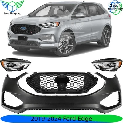 Front Bumper Cover Fascia & Grille Assembly Kit For 2019-2024 Ford Edge Foto 1 de 4