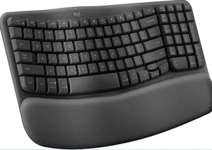 Logitech Wave Keys Wireless and Bluetooth Ergonomic Keyboard, Multi-OS- Graphite - Picture 1 of 8