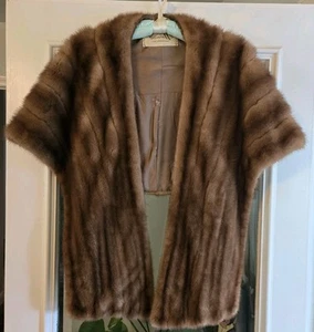 VINTAGE EMBA AUTUMN HAZE NATURAL BROWN MUTATION MINK FUR STOLE EXCELLENT COND!! - Picture 1 of 12