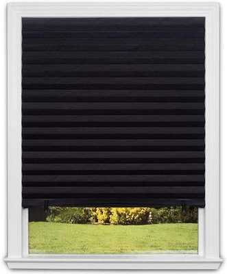 Redi Shade No Tools Original Blackout Plisado Papel Tono Negro, 36 in x 72 in Foto 1 de 4