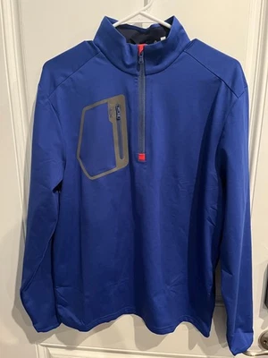 $148 Ralph Lauren RLX Luxury Golf Polo Stretch Jersey 1/4 Zip-Blue Men’s Medium - Image 1 of 4