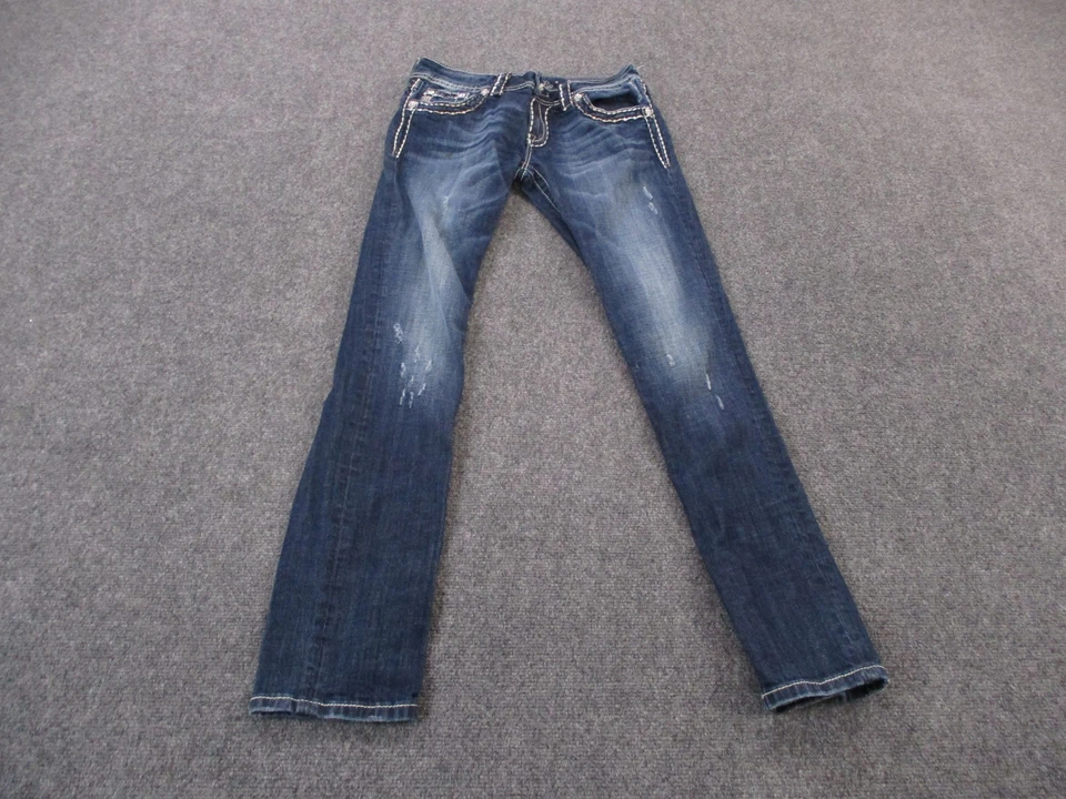 Pantalones de mezclilla Miss Me para mujer 28 pedrería ajustados bordados Y2K preppy Foto 1 de 4