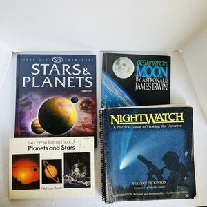 Lot of 4 Space Solar System Planets Children Picture Books Stars Moon Astronauts - Picture 1 of 20