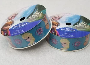 Disney Frozen Ribbon 1 inch Printed Grosgrain Ribbon 3 Yards Each Lot of 2 Spool - Picture 1 of 7