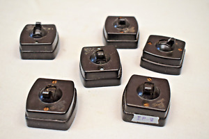 Vintage Bakelite Electric Switch Light Brand 250 Volts Black 6 Pc Tiny Pilot "8