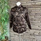 Vintage Chinese Brown Gold Brocade Puffer Quilted Jacket
