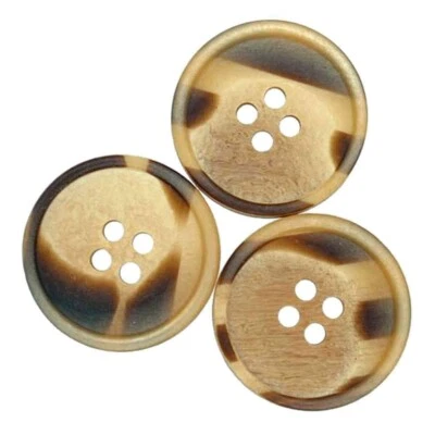 BROWN ANIMAL PRINT 4 HOLE RIM BUTTONS Sizes 15mm 20mm 23mm - Image 1 of 2