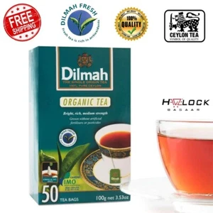Ceylon Organic Tea 50 Bags Dilmah Finest Quality 100% Pure Organic Black Tea
