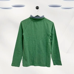 Ex White Stuff Women's Long Sleeve High Neck Back Button Top in Green - Picture 1 of 3