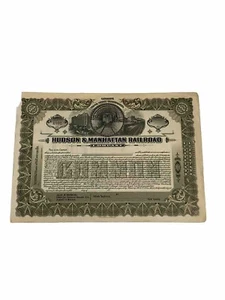 Original Hudson & Manhattan Railroad Unused Stock Certificate Republic Banknote - Picture 1 of 7