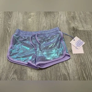 New More Than Magic Metallic Purple Shorts XS 4/5 C41 - Picture 1 of 2