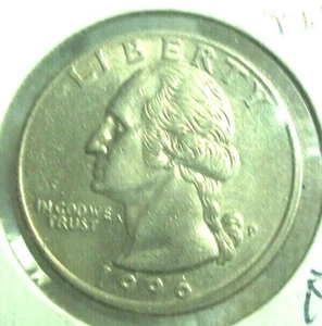 1996 P WASHINGTON CLAD QUARTER DOLLAR ERROR MISALIGNED DIE - Picture 1 of 3