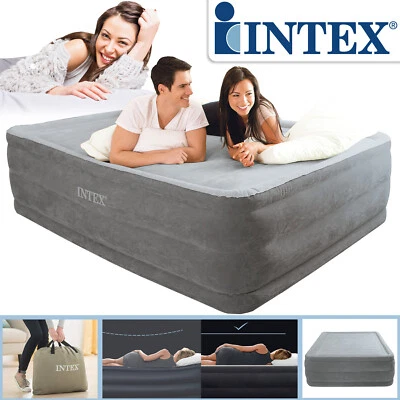 Intex Luftbett Comfort-Plush Queen 203x152x46 cm mit integrierter Luftpumpe 230V - Bild 1 von 4
