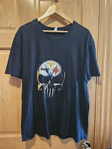 Rare Pittsburgh Steeler Football Punisher T-Shirt Black Men’s Size 2XL - Picture 1 of 3