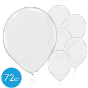 72 quilates ~ Globos de látex de color liso transparente suministros de fiesta de Amscan de alta calidad ~ 12 pulgadas - Imagen 1 de 7