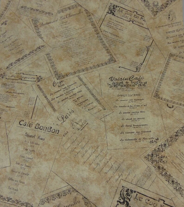 Papel tapiz doble rollo de colección York Tumbleweed & Almond café francés menú universidad Foto 1 de 4