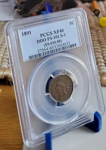 1891 Indian cent DDO FS-101 S-1 Fs-010.88 XF40 PCGS - Picture 1 of 2