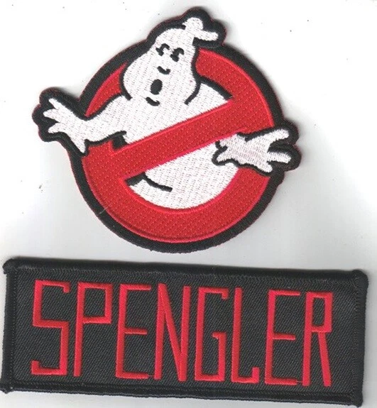 Juego de 2 parches bordados uniforme de los Cazafantasmas de la película Spengler, NUEVO SIN USAR Foto 1 de 1