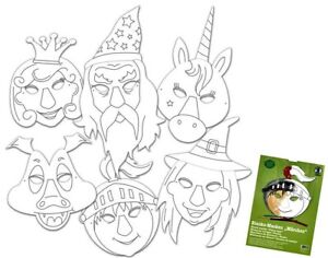 6 Kindermasken MÄRCHEN Masken Fasching Karneval Kindergeburtstag Bastelset