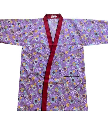 Women Sushi Server Uniform Sushi Server Happi Coat Flowers Happi Coat Kimono NEW - Image 1 of 2