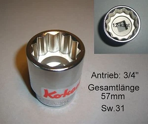Koken 6405M-31 Stecknuss 3/4" Sw. 31mm Lg. 57mm 12-kant - Bild 1 von 1