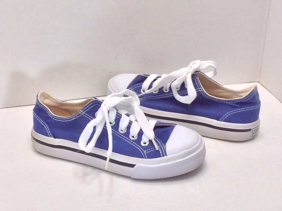 JOE BOXER. Zapatillas deportivas clásicas azules de caña baja para niños jóvenes niños niñas talla 1 Foto 1 de 4