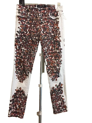 Joe's Jeans Skinny Ankle Sparkle Denim Pants Trousers White, SZ 28 - Image 1 of 4