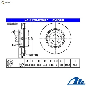 2x BRAKE DISC 24.0128-0268.1 FOR NISSAN NV200/Bus/EVALIA/Van LEAF - Picture 1 of 10