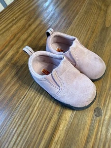 Vintage Mckids Baby Girl Suede Pink Shoes Clogs Size 3 Action Flex - Picture 1 of 8