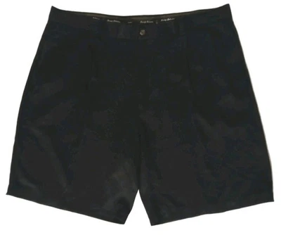 Tommy Bahama 100% 真丝休闲短裤男式 40 黑色打褶前 8.5 英寸内缝 — 第 1/4 张图片