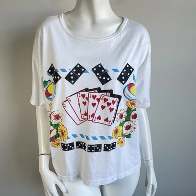 80 年代 90 年代复古单针现场电线游戏夜间图形 T 恤尺寸 M/L — 第 1/4 张图片