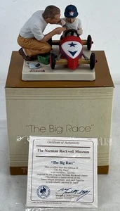NEW Norman Rockwell Soap Box Derby 1984 THE BIG RACE Figurine Figurine Race Car - Picture 1 of 14