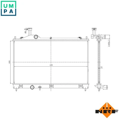 RADIATOR ENGINE COOLING 550025 FOR 4B12 2.4L 4B11/4J11 2.0L 4cyl - Image 1 of 4