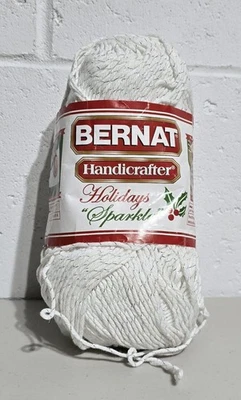 One Skein Bernat Handicrafter "Holidays Sparkle" Yarn, White, 184g Out Of 280g - Image 1 of 4