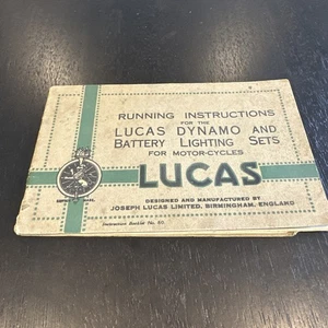 LUCAS Dynamo & Battery Lighting Sets Instructions Motocyles Vintage No. 80 UK - Bild 1 von 12
