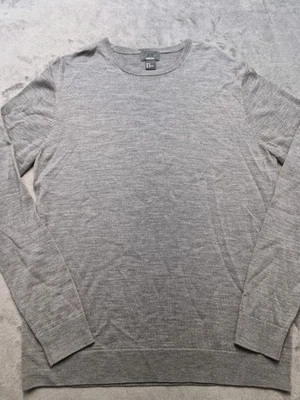 H&M Pullover Sweater Long Sleeve Mens Size Medium 100% Merino Wool Grey Used - Image 1 of 4