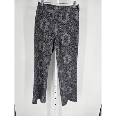 Pantalones de vestir Harolds para mujer talla 2 pierna ajustada estampado negro gris Foto 1 de 4
