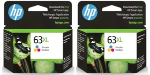 2 Pack HP 63XL Tri-Color Ink Cartridge High Yield (F6U63AN) EXP AUGUST 2021 - Picture 1 of 2