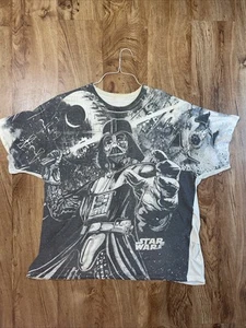 Vintage Star Wars Darth Vader Front AOP Todesstern Gr. XXL Kurzarm Shirt - Bild 1 von 15