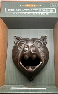 Cast Iron Wall Mounted Bottle Opener Bear Head Kraftsman Co. Westchester NY - Picture 1 of 4