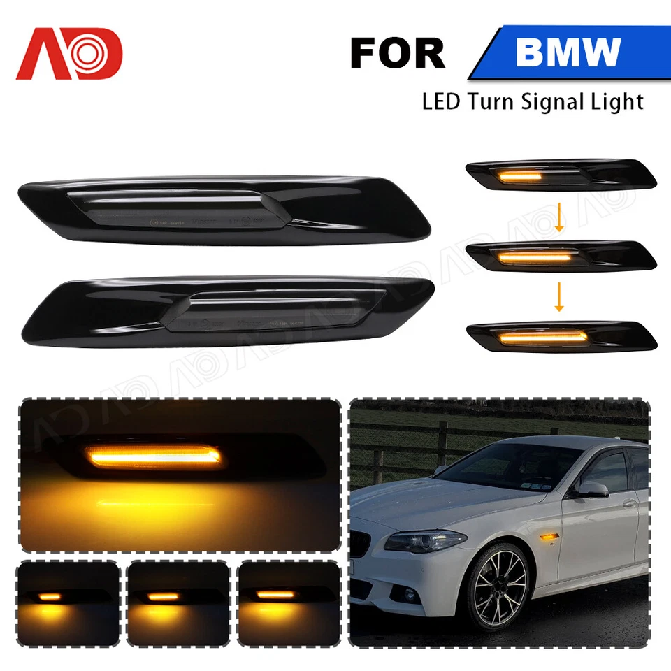 Luz de señalización lateral LED ahumada para BMW 550i 535i 528i 2011-2013 sedán  Foto 1 de 4