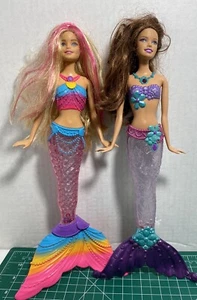 Barbie Dreamtopia Rainbow Lights Mermaid Dolls Blonde Light-up Tail (Set Of 2) - Picture 1 of 5