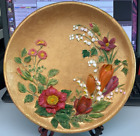 Antique Bossons Chalkware Vintage Wall Plaque Flowers 10.5 In Dia 3D - 1959