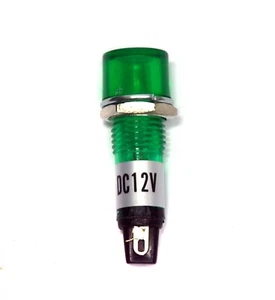 5pc Indicate Lamp 8007C-G φ12mm Lamp DC12V Green Color Flat Head Soldering Pad - Picture 1 of 5