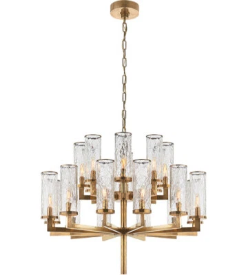 ANTIGUA ARAÑA DE LATÓN BRUÑIDO KELLY WEARSTLER ENLACE 20LT Foto 1 de 4