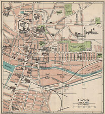LINCOLN. Vintage town city map plan. Lincolnshire 1939 old vintage chart